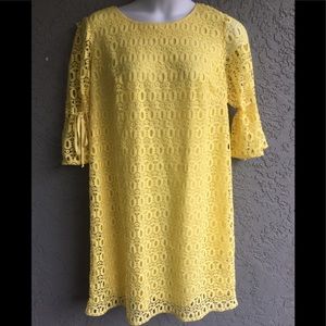 Yellow lace dress